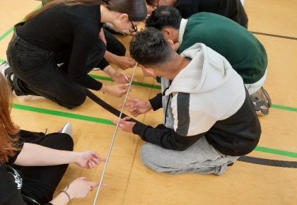 Kompetenzspiele in der Turnhalle am OSZ Lauchhammer
